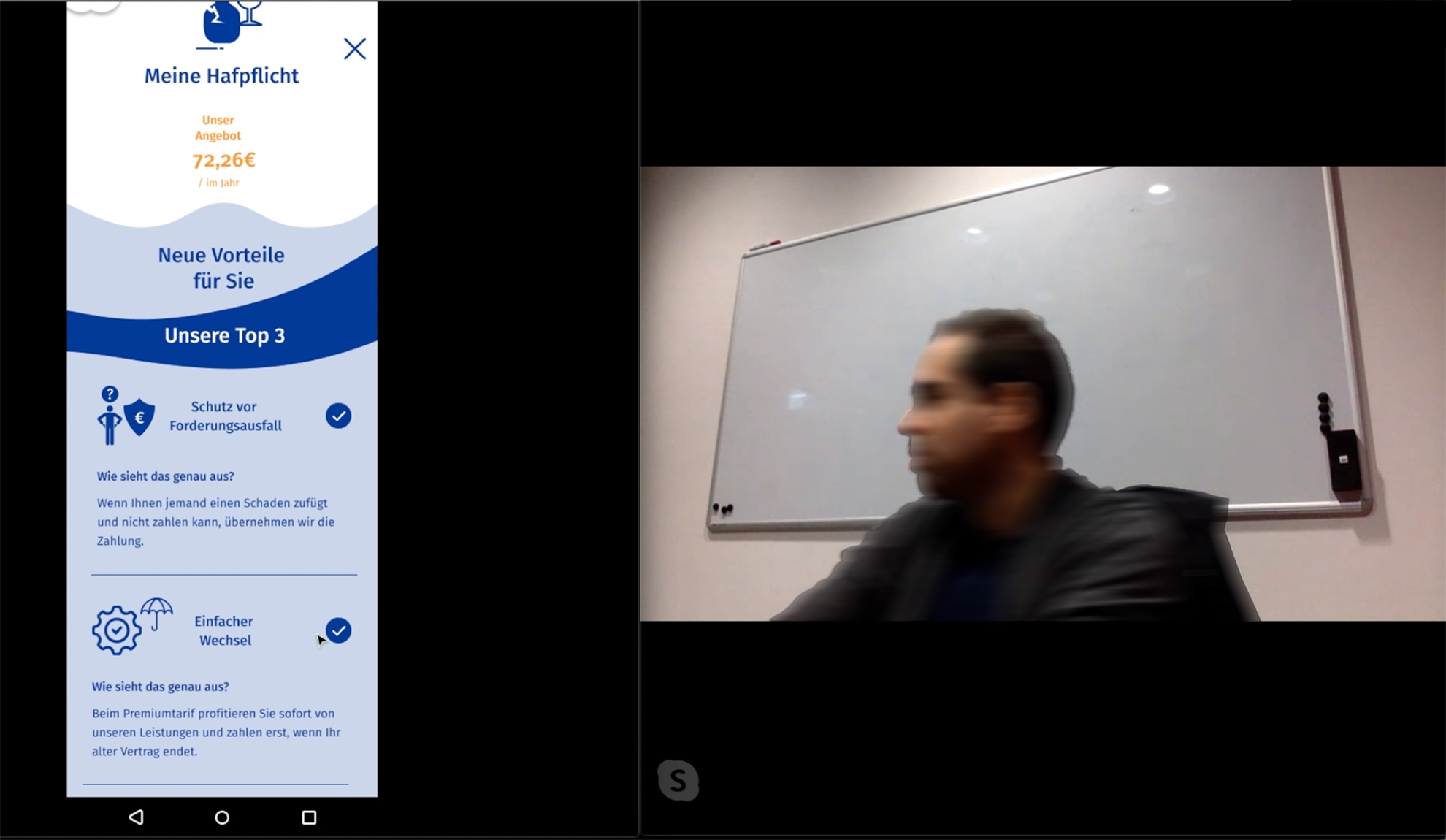 Usability testing for Signal Iduna